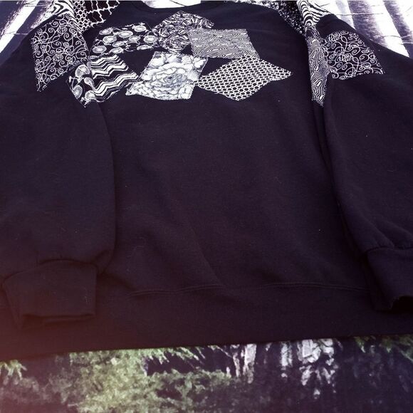 Fruit of the Loom Plus Black Longsleeves Quilted Fleece Women's Sweater 4XL - Picture 7 of 7